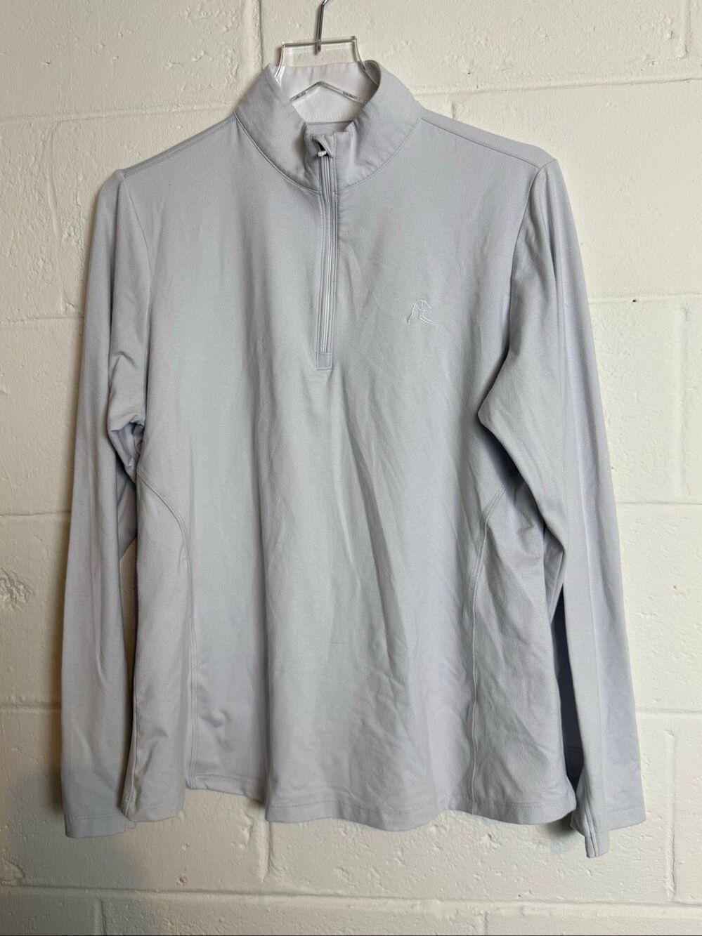 RhoBack Women’s Performance Quarter Zip Pullover Large Light Gray Golf Athletic